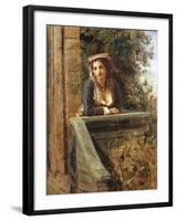 Young Girl at Window or Young Woman on Balcony-Daniele Ranzoni-Framed Giclee Print