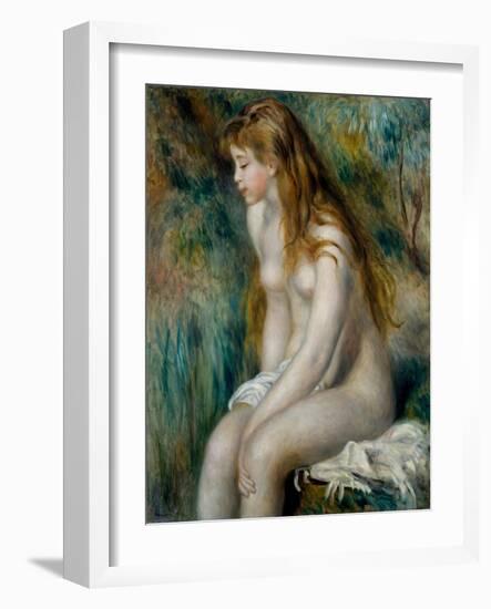 Young Girl Bathing, 1892-Pierre-Auguste Renoir-Framed Giclee Print