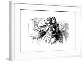 Young Girl Being Given a Piano Lesson, Paris, 1889-null-Framed Giclee Print