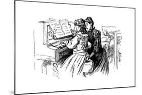 Young Girl Being Given a Piano Lesson, Paris, 1889-null-Mounted Giclee Print