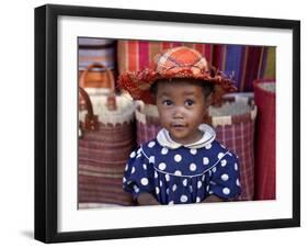 Young Girl Beside a Road-Side Stall Near Antananarivo, Capital of Madagascar-Nigel Pavitt-Framed Photographic Print