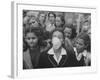 Young Girl Blowing a Bubble with Her Friends Watching-Bob Landry-Framed Photographic Print