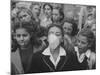 Young Girl Blowing a Bubble with Her Friends Watching-Bob Landry-Mounted Photographic Print