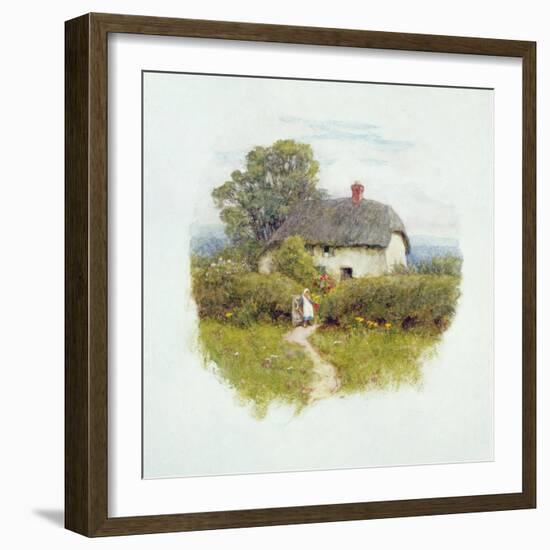 Young Girl by the Cottage Gate-Helen Allingham-Framed Premium Giclee Print