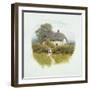 Young Girl by the Cottage Gate-Helen Allingham-Framed Premium Giclee Print