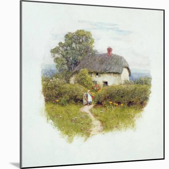 Young Girl by the Cottage Gate-Helen Allingham-Mounted Premium Giclee Print