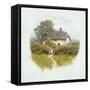 Young Girl by the Cottage Gate-Helen Allingham-Framed Stretched Canvas
