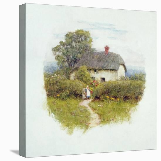 Young Girl by the Cottage Gate-Helen Allingham-Stretched Canvas
