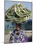 Young Girl Carries Coils of Green 'Rope' to Market Balanced on Her Head-Nigel Pavitt-Mounted Photographic Print