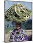 Young Girl Carries Coils of Green 'Rope' to Market Balanced on Her Head-Nigel Pavitt-Mounted Photographic Print