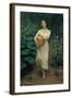 Young Girl Carrying a Pumpkin-Fausto Zonaro-Framed Giclee Print