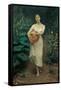 Young Girl Carrying a Pumpkin-Fausto Zonaro-Framed Stretched Canvas