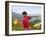 Young Girl Carrying Shoulder Pole with Straw Hats, China-Keren Su-Framed Photographic Print