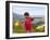 Young Girl Carrying Shoulder Pole with Straw Hats, China-Keren Su-Framed Photographic Print