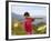 Young Girl Carrying Shoulder Pole with Straw Hats, China-Keren Su-Framed Photographic Print