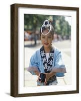 Young Girl, Child Dressed in Yukata, Traditional Dress, Kyoto, Honshu, Japan-null-Framed Photographic Print