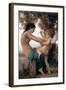 Young Girl Defending Herself Against Cupid-William Adolphe Bouguereau-Framed Art Print