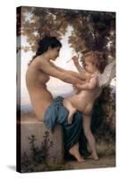 Young Girl Defending Herself Against Cupid-William Adolphe Bouguereau-Stretched Canvas