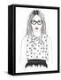 Young Girl Fashion Illustration-cherry blossom girl-Framed Stretched Canvas