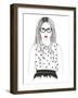 Young Girl Fashion Illustration-cherry blossom girl-Framed Art Print