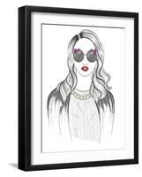 Young Girl Fashion Illustration-cherry blossom girl-Framed Art Print