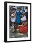 Young Girl in a Bonnet and a Red Dress Feeding an Organ Grinder's Monkey, Iowa State Fair, 1955-John Dominis-Framed Photographic Print