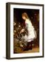 Young Girl in a Garden (Oil on Canvas)-Gustave Doyen-Framed Giclee Print