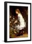 Young Girl in a Garden (Oil on Canvas)-Gustave Doyen-Framed Giclee Print