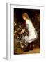 Young Girl in a Garden (Oil on Canvas)-Gustave Doyen-Framed Giclee Print