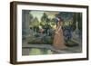 Young Girl in a Garden-Eugene Samuel Grasset-Framed Giclee Print