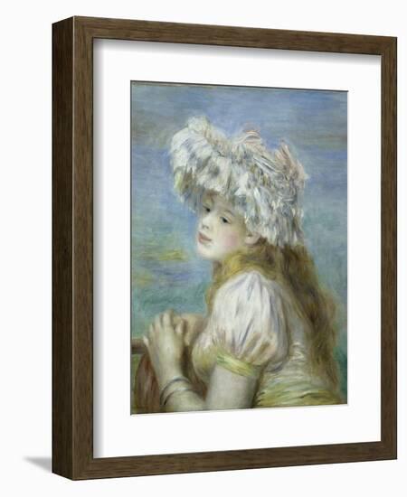 Young Girl in a Lace Hat-Pierre-Auguste Renoir-Framed Giclee Print