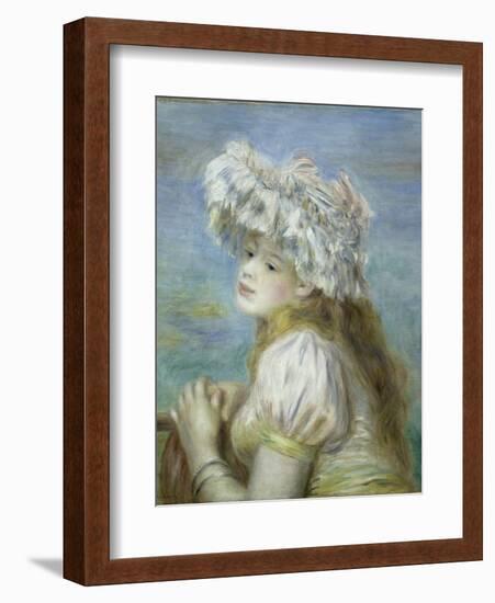 Young Girl in a Lace Hat-Pierre-Auguste Renoir-Framed Giclee Print