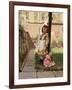 Young Girl in a New York Garden, 1871-John George Brown-Framed Giclee Print