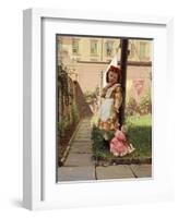 Young Girl in a New York Garden, 1871-John George Brown-Framed Giclee Print