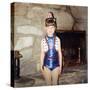 Young Girl in a Patriotic Dance Outfit Poses, Ca. 1967-null-Stretched Canvas