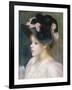 Young Girl in a Pink-and-Black Hat, c.1891-Pierre-Auguste Renoir-Framed Giclee Print