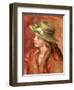 Young Girl in a Straw Hat, c.1908-Pierre-Auguste Renoir-Framed Giclee Print