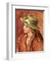 Young Girl in a Straw Hat, c.1908-Pierre-Auguste Renoir-Framed Giclee Print