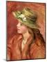 Young Girl in a Straw Hat, c.1908-Pierre-Auguste Renoir-Mounted Giclee Print