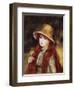 Young Girl in a Straw Hat-Pierre-Auguste Renoir-Framed Premium Giclee Print