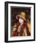 Young Girl in a Straw Hat-Pierre-Auguste Renoir-Framed Premium Giclee Print