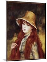 Young Girl in a Straw Hat-Pierre-Auguste Renoir-Mounted Giclee Print