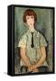 Young Girl in a Striped Shirt, 1917-Amedeo Modigliani-Framed Stretched Canvas