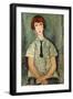 Young Girl in a Striped Shirt, 1917-Amedeo Modigliani-Framed Giclee Print