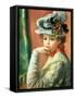 Young Girl in a White Hat-Pierre-Auguste Renoir-Framed Stretched Canvas