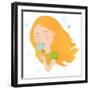 Young Girl in Love Cute Isolated Illustration-smilewithjul-Framed Art Print