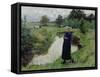 Young Girl in the Fields-Evariste Carpentier-Framed Stretched Canvas