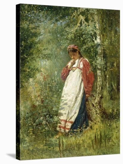 Young Girl in the Wood, 1874-Vladimir Egorovic Makovsky-Stretched Canvas