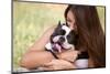 Young Girl Kissing Her Dog-hurricanehank-Mounted Photographic Print