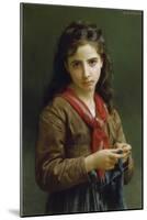 Young Girl Knitting, 1874-William Adolphe Bouguereau-Mounted Giclee Print